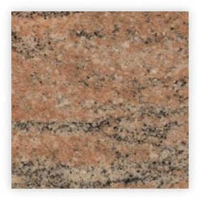 Texte de granit aux nuances orange et noir.